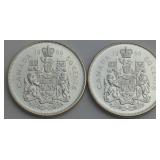 1966 Canada 50-Cent Silver Coins