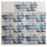 1986 CAN $5 Lot