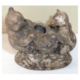 Marble Candle Holder with Bear Design