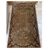 Handmade Rectangular Area Rug with Fringe