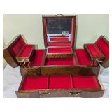 Wooden Jewelry Box With Mirror Insert