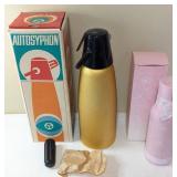 Gold Auto Siphon and Pink Bottle Set