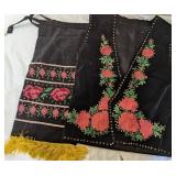 Russian Folk Embroidered Vest and Bag