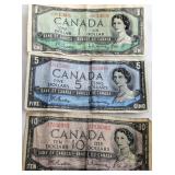 1954 CAD Bank Note Trio