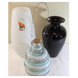 Three Decorative Glass Vases