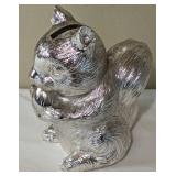 Silver-Plated Squirrel Coin Bank