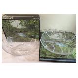 Orrefors Sweden Eden Crystal Bowls with Boxes