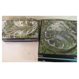 Orrefors Eden Glass Platters with Original Boxes