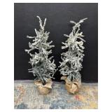 (2) Mini Decorative Christmas Tree