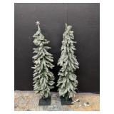 (2) Lighted Christmas Trees
