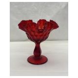 Vintage Fountain Ruby Red Compote Dish