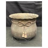 Vintage Hammered Metal Planner or Decorative Pot