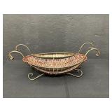 Vintaged Elongated Centerpiece Basket