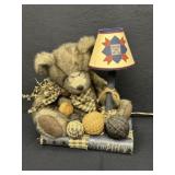 Rustic Style Collectible Teddy Bear Lamp
