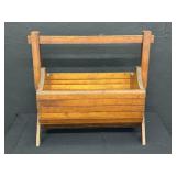 Vintage Slat Wood Magazine Rack