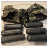 Camo Paintball Round Holder with 6 Canisters