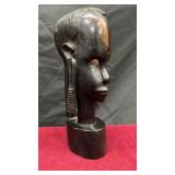 African Maasai Carved Ebony Wood Bust