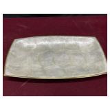 Vintage Capiz Shell Serving Tray with Gold Trim