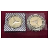 Set of Gold Mercedes Benz Emblems