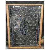 Leaded Glass Window in Wood Frame