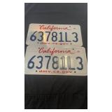 Lot of 2 California License Plates