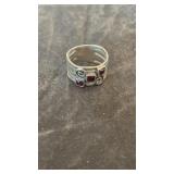 Sterling Silver Ring w/ Jewels