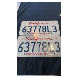 Lot of 2 California License Plates