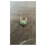 Sterling Silver Ring w/ Green Stone