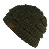 C.C Cable Knit Beanie Moss Green