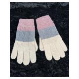 Womenï¿½s Tricolored Knit Winter Gloves