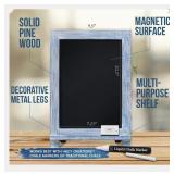Rustic Blue Wood Tabletop Chalkboard