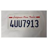 California Perm Trailer License Plate