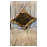 Antique Diamond Shaped Framed Mirror