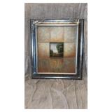 Landscape Art Piece with Silver Plated Wood Frame