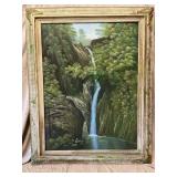 Framed Waterfall Painting on Canvas 36 x 48