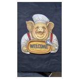 Kitchen Welcome Sign, Chef Porker Pig