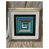 Geometric Optical Illusion Artwork Framed