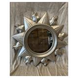 Silver Wood Sunburst Mirror