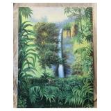 Waterfall Scenery Painting on Canvas
