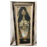 Framed Vase Painting on Canvas 45 x 15