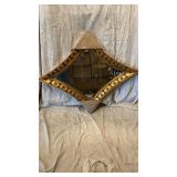 Antique Diamond Shaped Framed Mirror