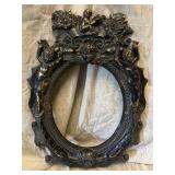 Antique Black & Gold Wood Cherub Frame