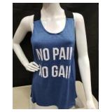 Womenï¿½s Athletic Tank Top, Large, No Pain No Gain