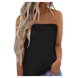 Womenï¿½s Black Tube Top Casual Top, Size Medium