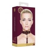 Ouch Halo Collar With Leash Burgundy