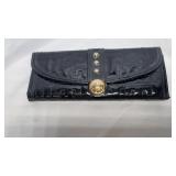 Trifold Black Clutch
