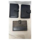 Lot of 3 Vintage Leather Unisex Wallet- checkbooks