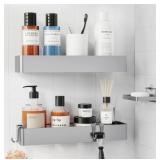 Silver Shower Caddy Organizer with Soap Rack