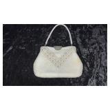 White Beaded Vintage Purse