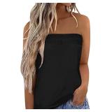 Womenï¿½s Black Tube Top Casual Bandeau Summer